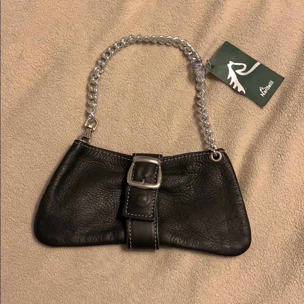 Italian Black Leather Handbag